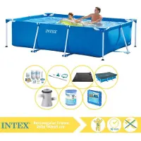 Intex Piscine rectangulaire hors sol - 260x160x65 cm - Composée de 8 pièces - Modèle S30107