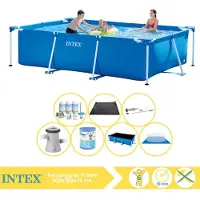 Intex Piscine rectangulaire hors sol - 300x200x75 cm - Composée de 8 pièces - Modèle S30210