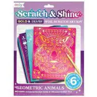 Ooly Scratch Art Set - Geometric Animals jouet créatif