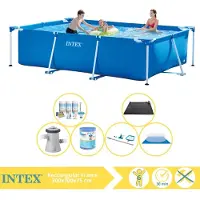 Intex Piscine rectangulaire hors sol - 300x200x75 cm - Composée de 7 pièces - Modèle S30198