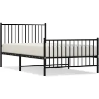 vidaXL Cadre de lit avec tête et pied de lit en métal noir 100x200 cm
