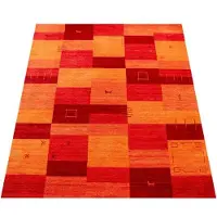 Paco Home Tapis salon à poils courts, motif ethnique géométrique, fait main, Gabbeh, dimensions 80 x 150 cm