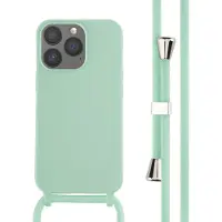 IMoshion Coque en silicone avec cordon pour Apple iPhone 13 Pro - Vert menthe