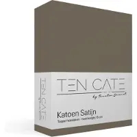 Ten Cate - Drap-housse 160x200 - Drap-housse 160x200 - Convient pour sur-matelas 160 x 200 - Satin de coton - Sur-matelas 160x200 - Hauteur d'angle 10 cm - Taupe