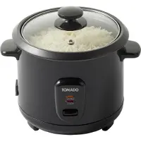 Tomado TRC1001B - Cuiseur à riz - 5 portions - Capacité 1 litre - Fonction maintien au chaud - Revêtement antiadhésif - Sans PFAS - Noir