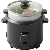 Tomado TRC1501B - Cuiseur à riz - Capacité 1,5 litre - Panier vapeur - Fonction maintien au chaud - Sans PFAS - Noir