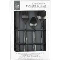 Coppens Ménagère - - JUDE - 16 Couverts - Inox - Noir