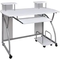 vidaXL Table d'ordinateur blanc 110x52x88,5 cm bois composite