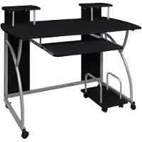 vidaXL Table d'ordinateur noire 110x52x88,5 cm Bois composite