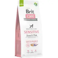 Brit Care Sustainable Sensitive Insect &amp; Fish - sans céréales, insectes et poissons pour chiens à la peau et au pelage sensibles - 12kg