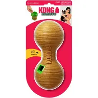 Kong 3x Bamboo Feeder Dumbbell M (8.5x20.5cm) (Jouet d’occupation pour chiens, Jouet distributeur de nourriture pour chiens)