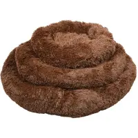 Flamingo Lit pour chien , modèle Krems, forme ronde, couleur marron foncé, dimensions : 50 cm