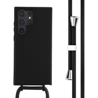 IMoshion Coque en silicone avec cordon pour Samsung Galaxy S23 Ultra - Noir