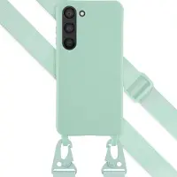 Selencia Coque silicone avec cordon amovible pour Samsung Galaxy S23 - Turquoise