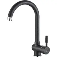 Laveo Robinet d'évier de cuisine noir LETE BQX_768D