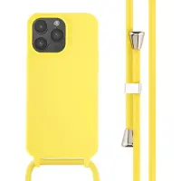 IMoshion Coque en silicone avec cordon pour Apple iPhone 14 Pro Max - Jaune