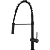 Laveo Mitigeur de cuisine RHEA noir avec ressort, bec mobile, économie d'eau, montage intuitif, modèle BLD_76SD
