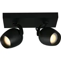 Lucide Preston - double spot de plafond salle de bain - 24 x 10 x 15,2 cm - IP44 - noir