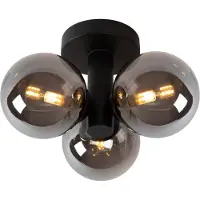 Lucide Lampe de plafond Trudy 3 lumières noires
