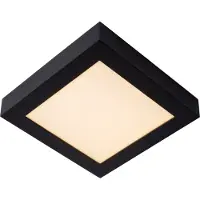 Lucide Éclairage de plafond Brice-Led 22 cm carrés IP44 noir