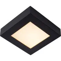 Lucide Éclairage de plafond Brice-Led 16,8 cm carrés IP44 noir