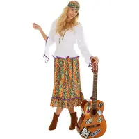 Dressforfun Costume Femme Peace & Love XXL - Tectake- halloween - fête - carnaval - blanc - couleur