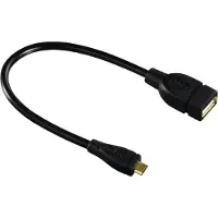 Hama Câble adaptateur USB 2.0, OTG, micro-B mâle - A femelle, 15 cm, noir
