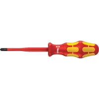 Wera 165 iS PZ/S Tournevis VDE isolé pour vis PlusMinus (Pozidriv/à fente), avec lame à diamètre réduit, # 1 x 80 mm