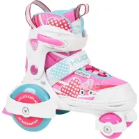 Hudora Filles, Patins à roulettes, Ma première fille quad (26, 27, 28, 29), Blanc, Rose