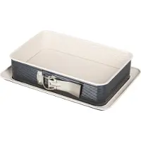 Zenker 7821 Moule À Gâteaux Rectangulaire À Charnière, Moule Rectangle, Plat À Four, Plat À Gratin, Moule À Gâteaux Avec Plateau, Revêtement Antiadhésif Ilag Ultimate, 28 X 18 X 7 Cm