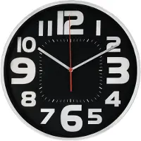 Hama 186382 Wanduhr Emotion 30cm geräuscharm silber/schwarz