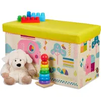 Relaxdays Tabouret coffre jouet pouf enfant