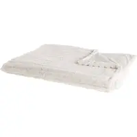 Beliani Plaid Blanc Cassé 150 X 200 Cm Abteh
