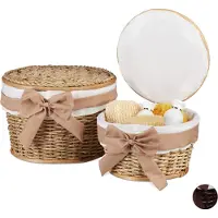 Relaxdays Set de 2 corbeilles de rangement (31 cm, 2x)