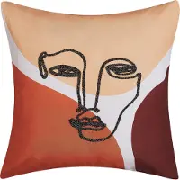 Beliani Coussin Rudbekia 45 X 45 Cm Abstrait Broderie Multicolore