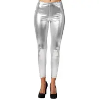 TecTake dressforfun - Leggings métallisés argent XXL - déguisement costume halloween déguisement fête de carnaval déguisement fête de carnaval - 303601