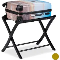 Relaxdays Porte-bagages en bois, pliable, support à bagages, rangement pour valises, pour bagages de voyage, H x l x P : 52,5 x 66,5 x 48 cm, blanc