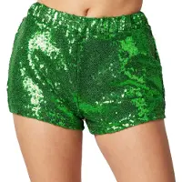 Dressforfun Short à paillettes L - - halloween - soirée carnaval - vert