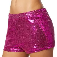 TecTake Dressforfun - Short à paillettes - Pantalon sexy pour le carnaval et la fête - Taille L