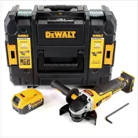 DeWalt DCG 405 18 V 125 mm Meuleuse sans fil Brushless avec boîtier TStak + 1x Batterie 5 Ah - sans Chargeur