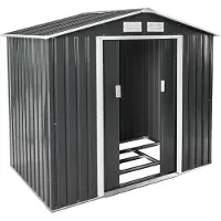TecTake Abri de jardin métal 2,7 m² toiture 2 pans - gris/blanc