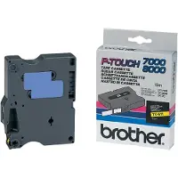 Brother TX-611 - (6 mm) - Noir sur jaune - Ruban