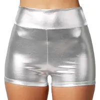 Dressforfun Pantalon de sport métallisé argent L - déguisement costume halloween déguisements carnaval déguisements - 303574