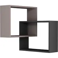 CALICOSY Woody Fashion Wall Shelf | 100% Melamine | 18mm Thick | 68x68x60cm | Mocha Anthracite