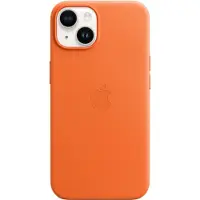 Apple Coque Leather MagSafe pour iPhone 14 - Orange
