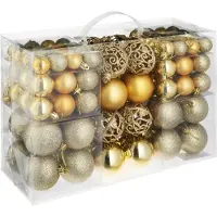 TecTake - Lot de 100 boules dorées - 403323