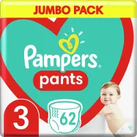 Pampers Pants Sauskelnės-Kelnaitės, 3 Dydis, 62 Sauskelnės, 6kg-11kg (Taille 3, 62 pcs)