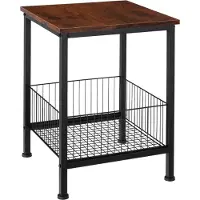 TecTake - Bijzettafel Grimsby 40x40x55,5cm - industrieel - donkerbruin - 404694