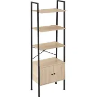 TecTake - Armoire murale étagère bibliothèque Brentwood - 57,5x34x173cm - industriel - brun clair - 404707
