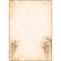 Sigel Papier à motif champagne , A4, 90 g/m², motif coupe de champagne, 100 feuilles